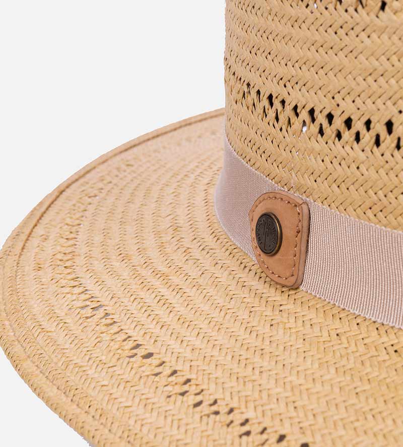 sweatband of flat brim straw hat