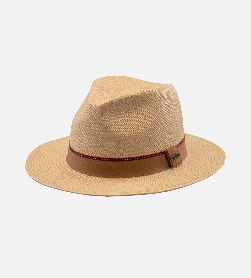 oblique view of outdoor straw hat