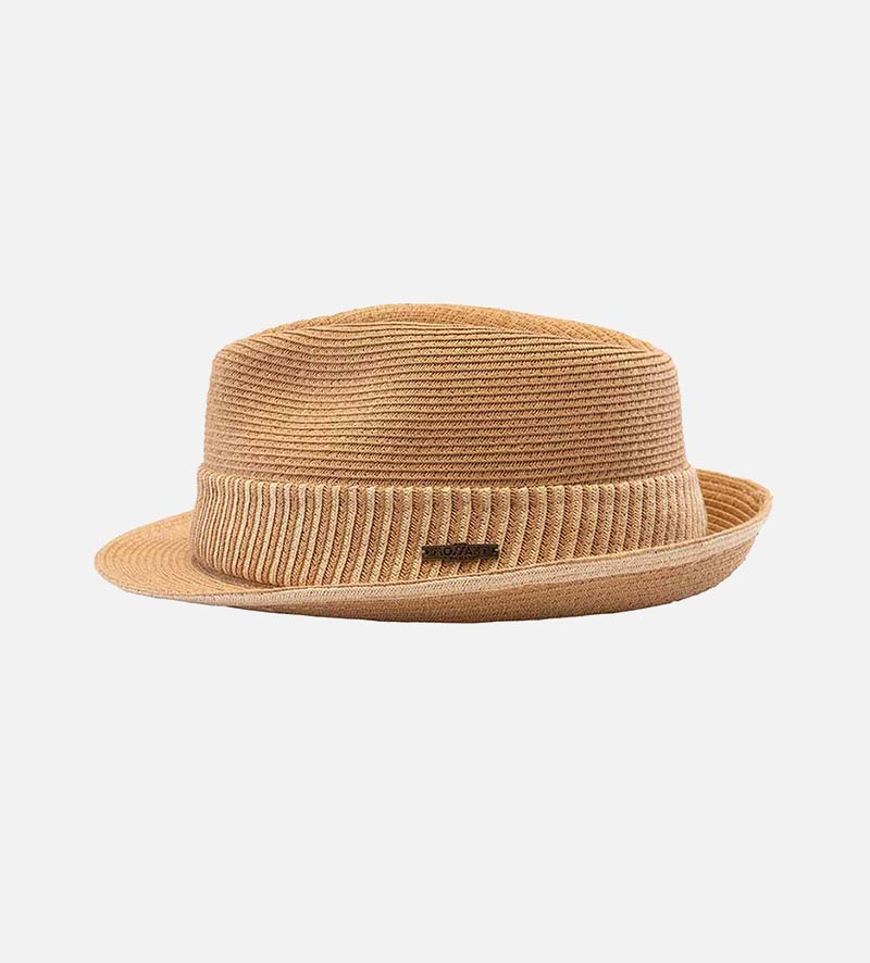 side view of folding sun trilby hat
