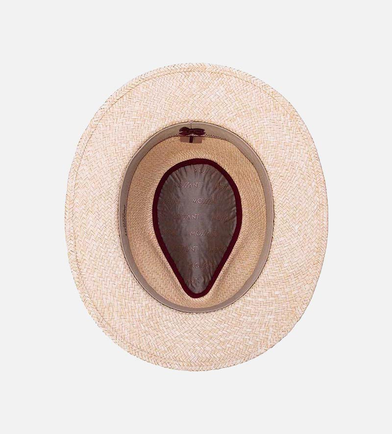 DITRY Palm Fiber Farmers Straw Fedora Middle Brim Bisque