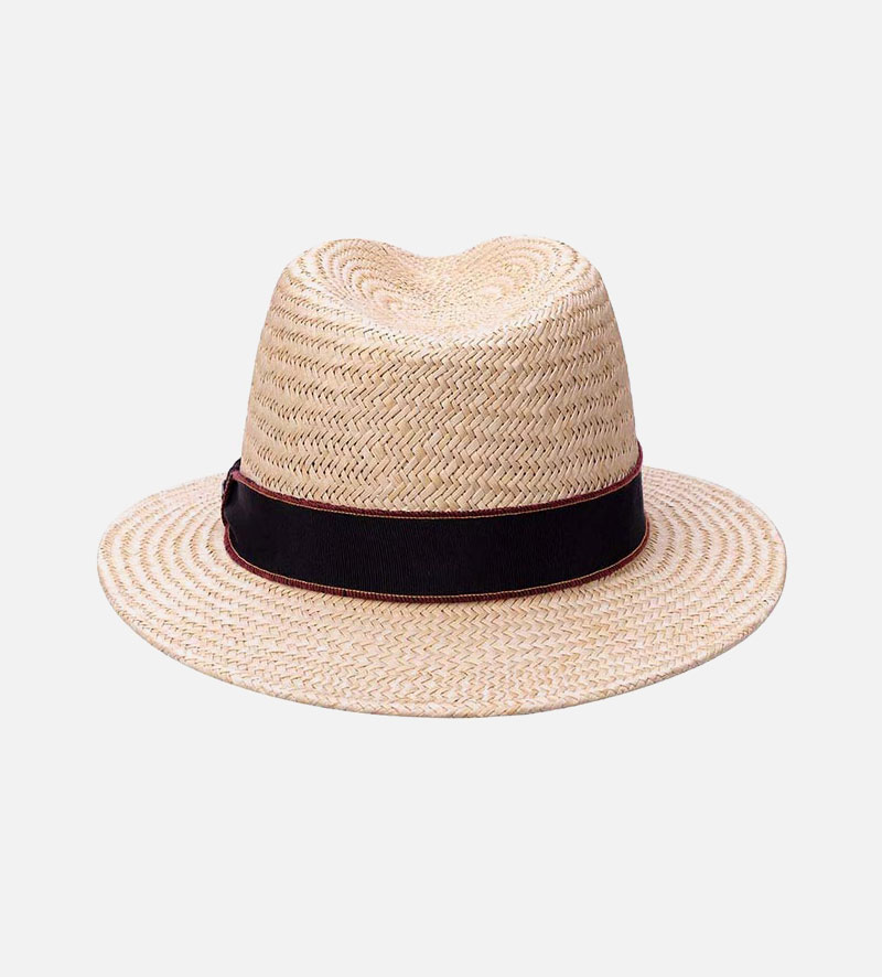 DITRY Palm Fiber Farmers Straw Fedora Middle Brim Bisque