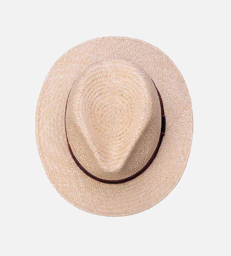 DITRY Palm Fiber Farmers Straw Fedora Middle Brim Bisque