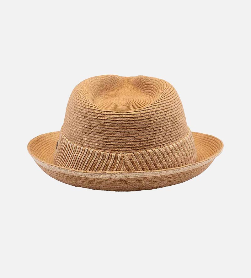 side view of folding sun trilby hat