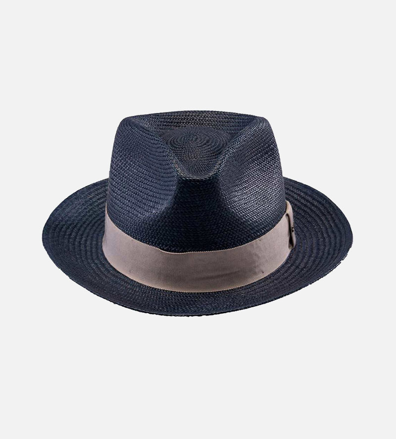 AUSUSTE Panama Blue Sun Hat Medium Brim Darkslateblue