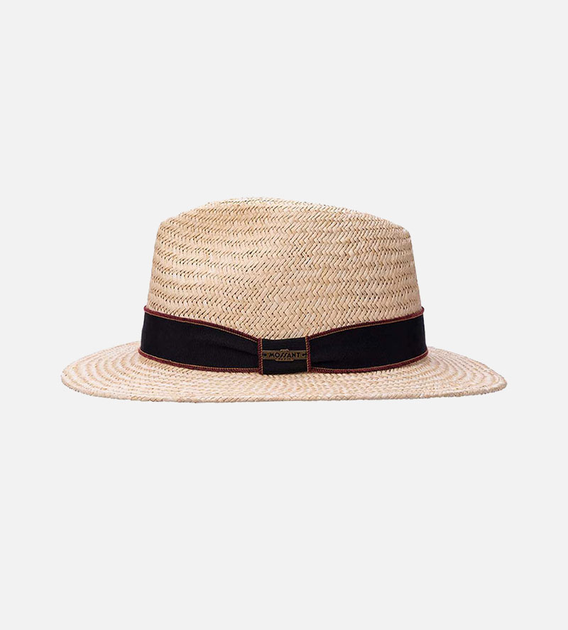 DITRY Palm Fiber Farmers Straw Fedora Middle Brim Bisque