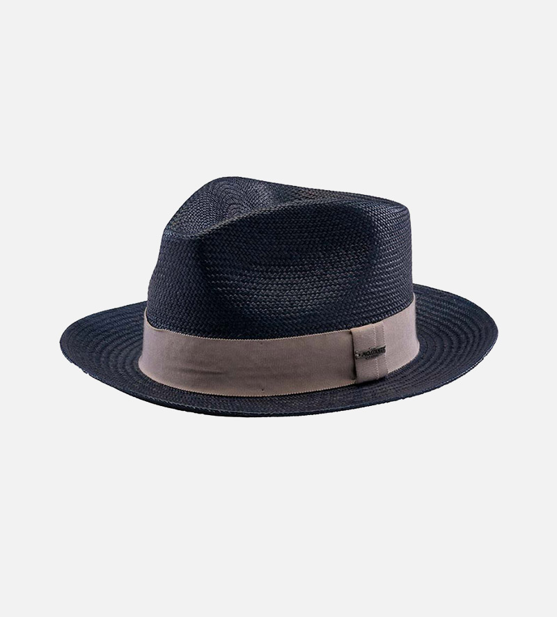 AUSUSTE Panama Blue Sun Hat Medium Brim Darkslateblue