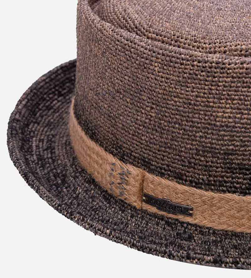hatband of straw pork pie hat