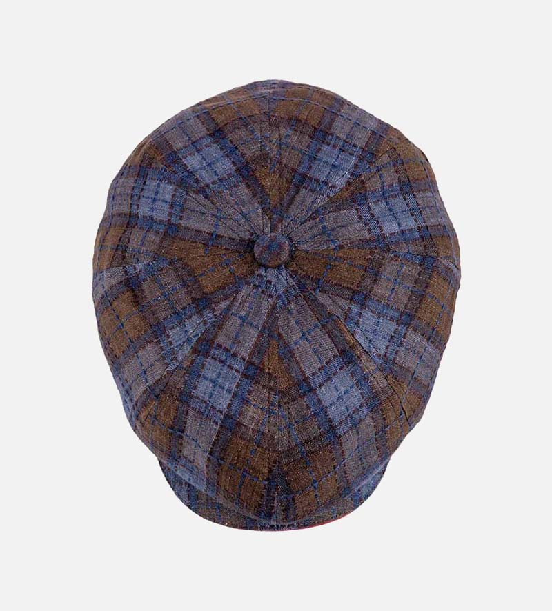 top view of 8 panel newsboy cap