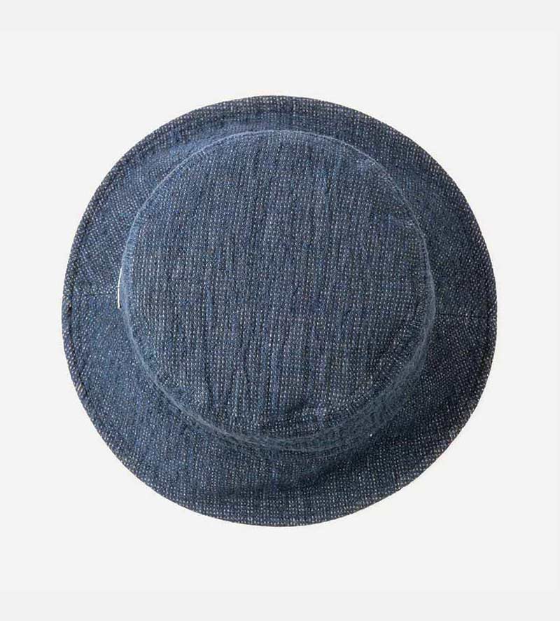 top view of linen bucket hat