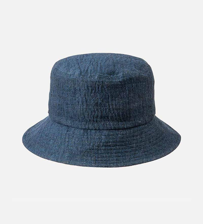 front view of linen bucket hat