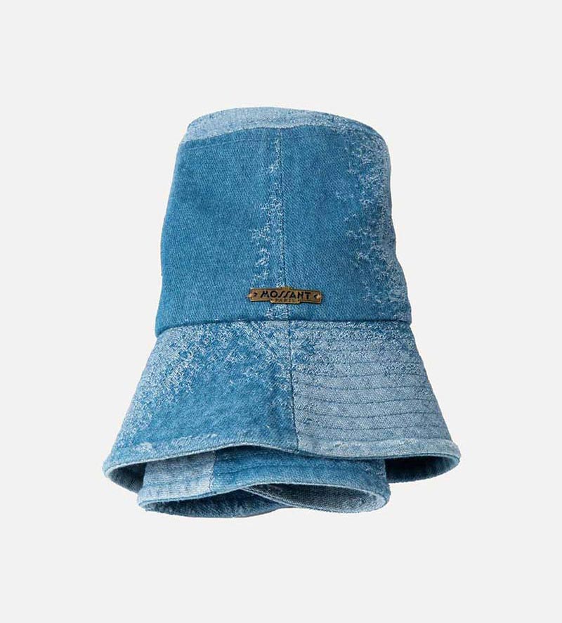 foldable blue bucket hat
