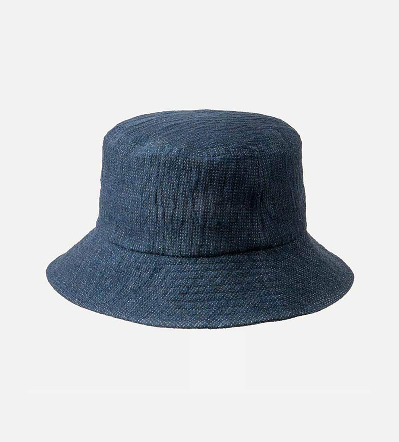 slant view of linen bucket hat