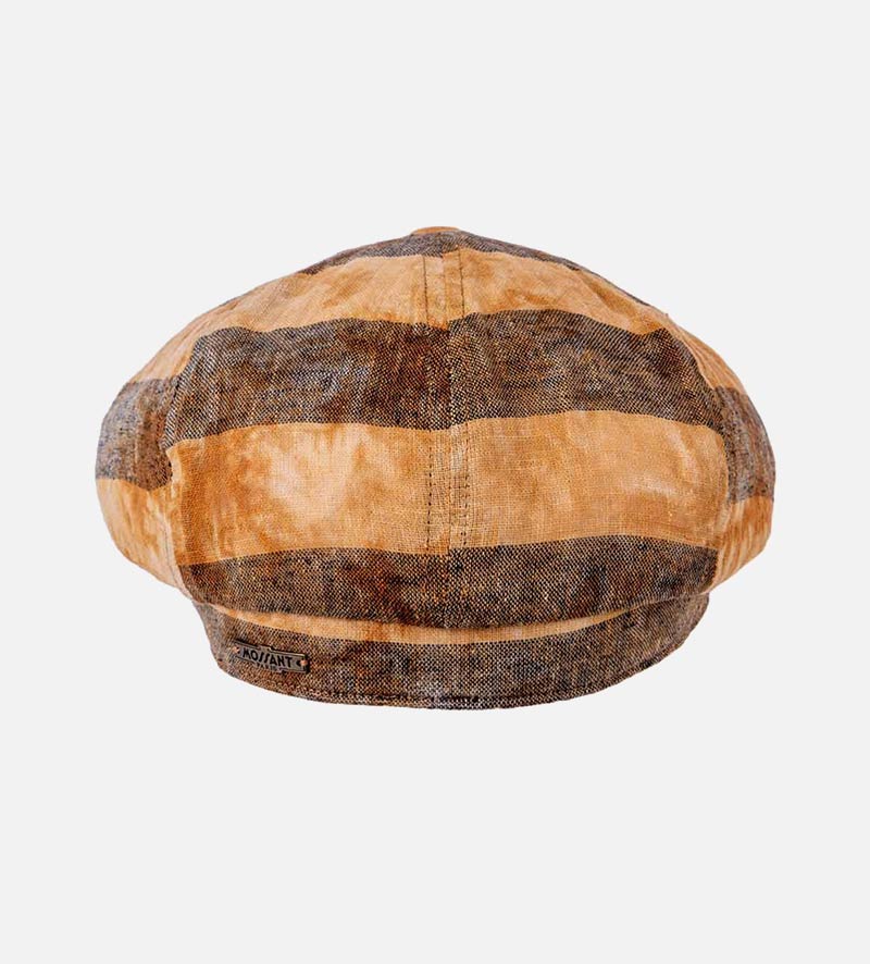 side view of plaid newsboy cap