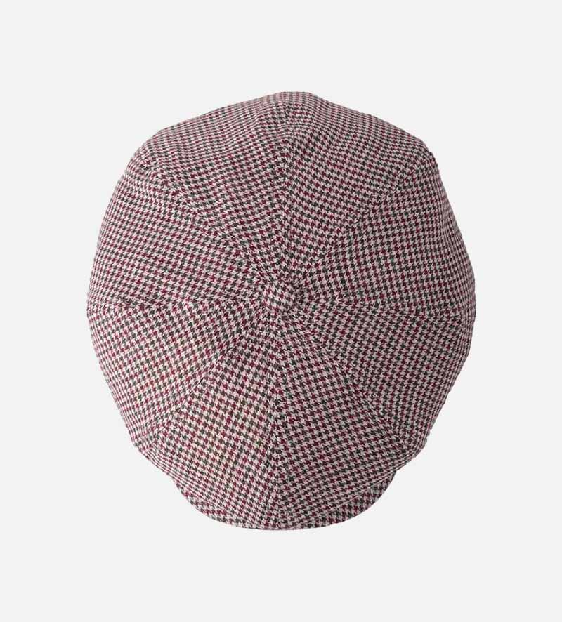 top view of linen newsboy cap