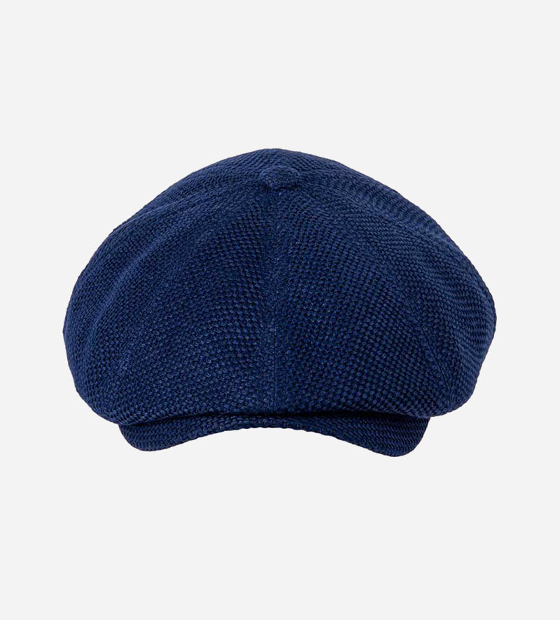 GABI Linen-Cotton Newsboy Flat Cap Navy