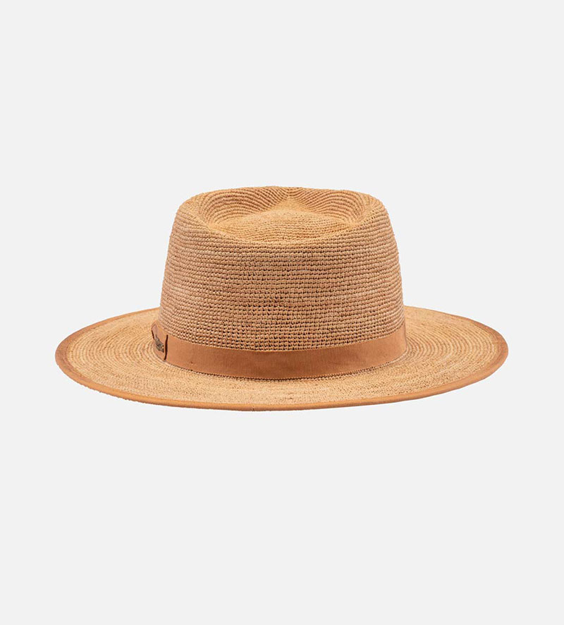 back view of mens straw beach hat
