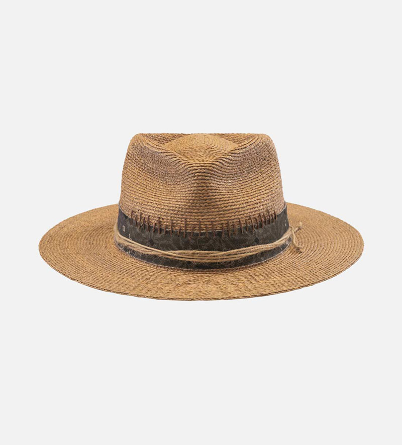 front view of flat straw hat
