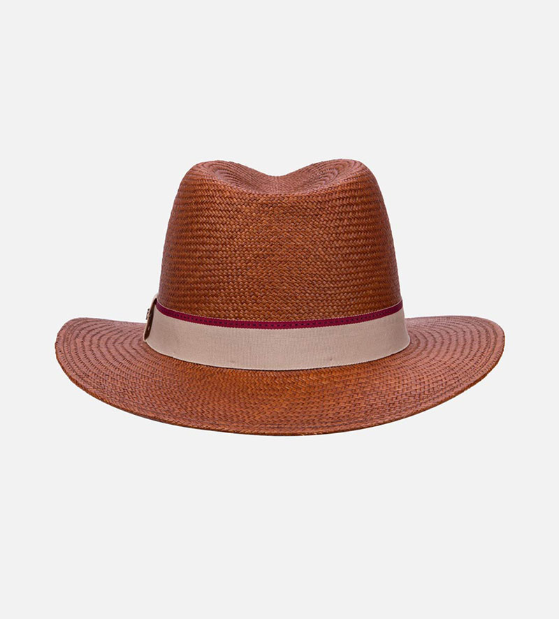 back view of mens straw panama hat