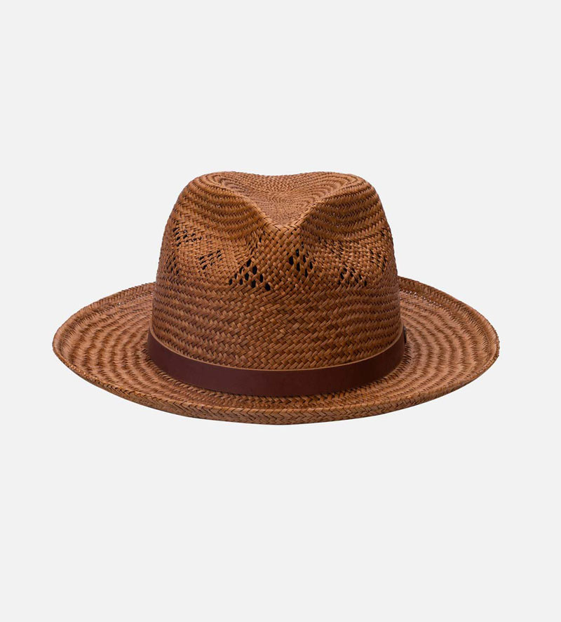 front view of mens straw gardening hat