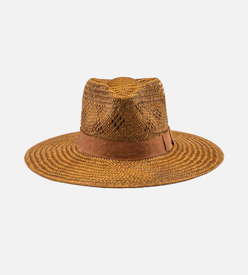 front view of mens straw sun hat