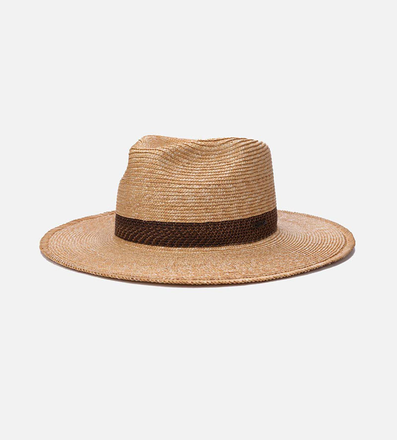 back view of mens straw fedora