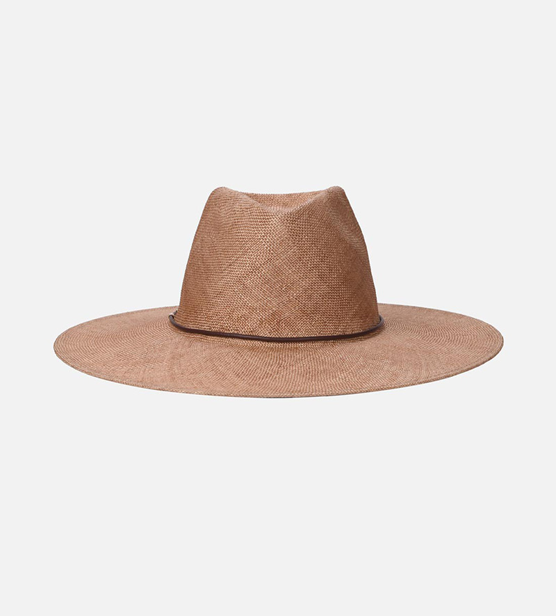 front view of mens wide brimmed straw hat