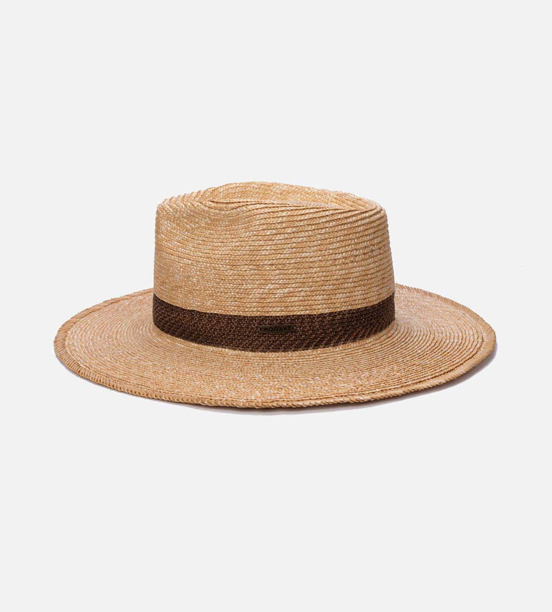 side view of mens straw fedora