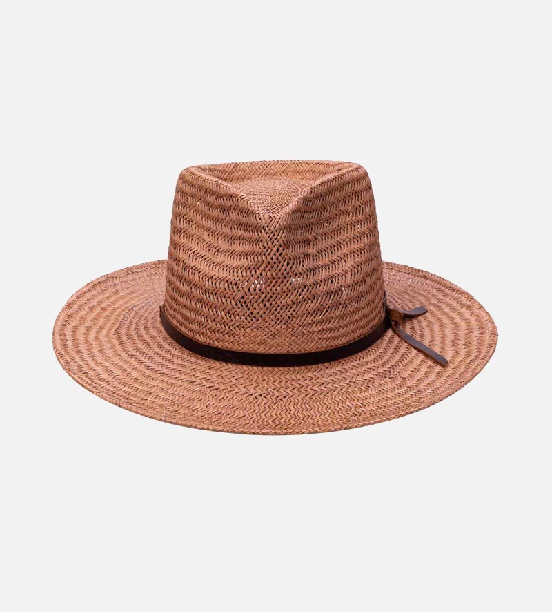 front view of mens summer straw hat