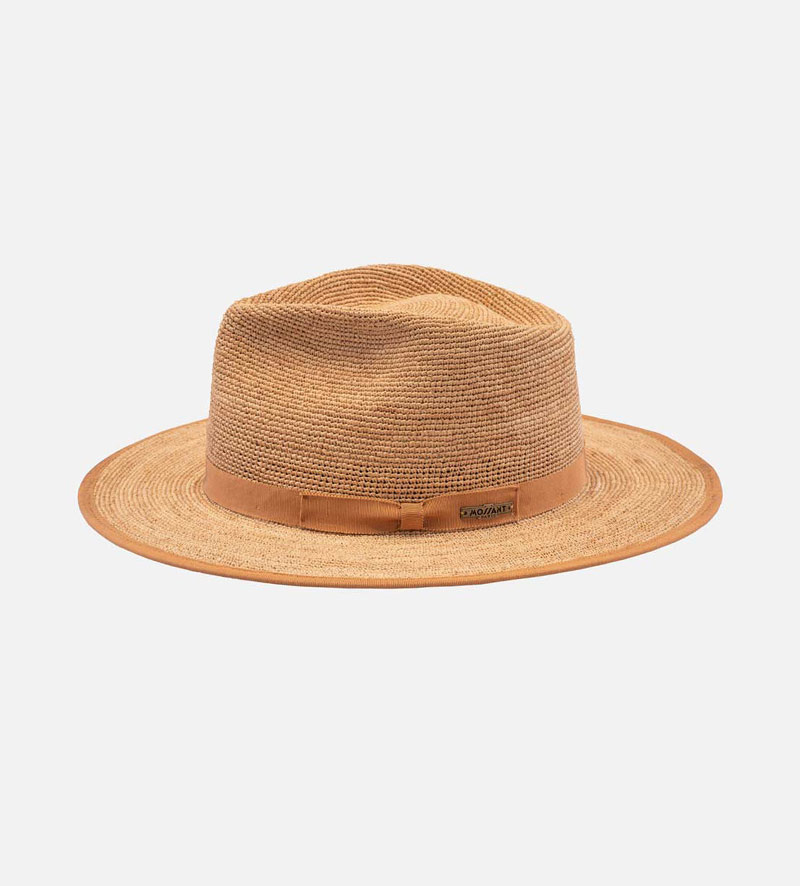 side view of mens straw beach hat