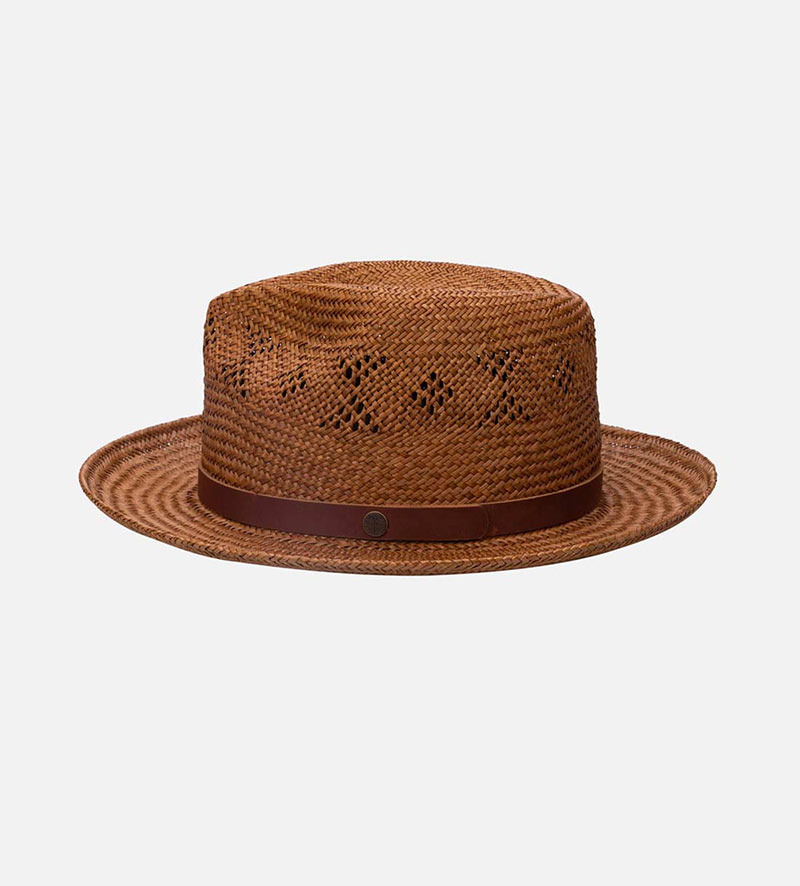 side view of mens straw gardening hat