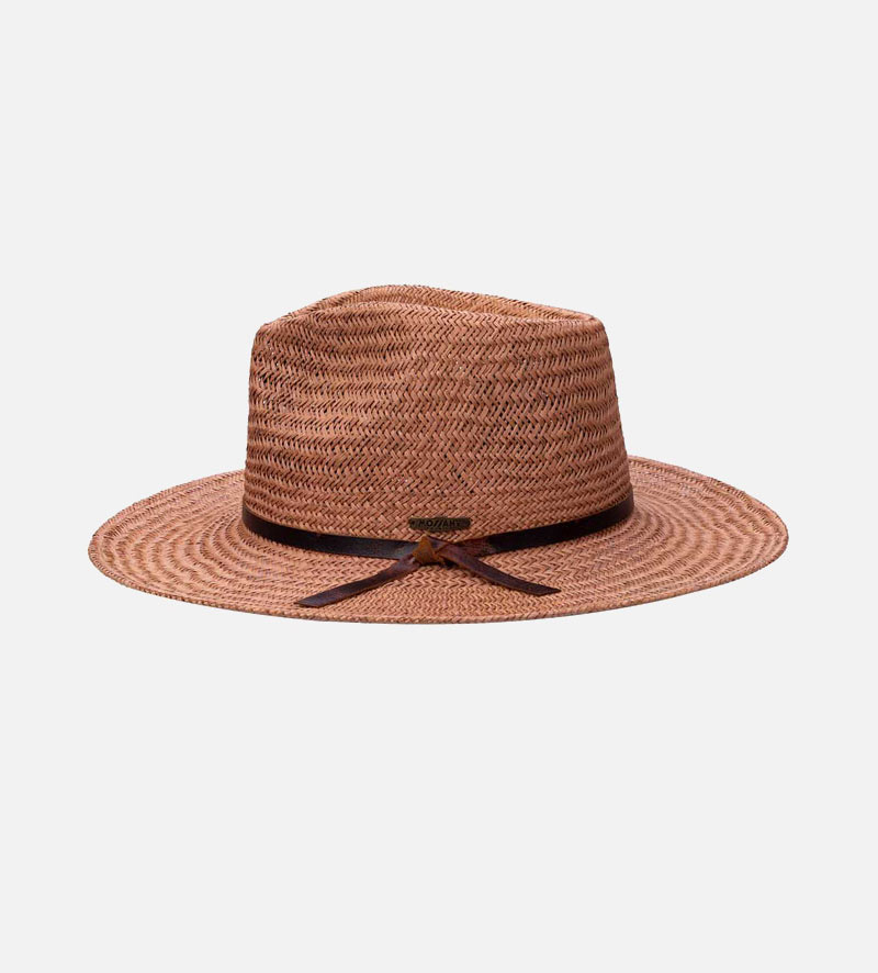 side view of mens summer straw hat