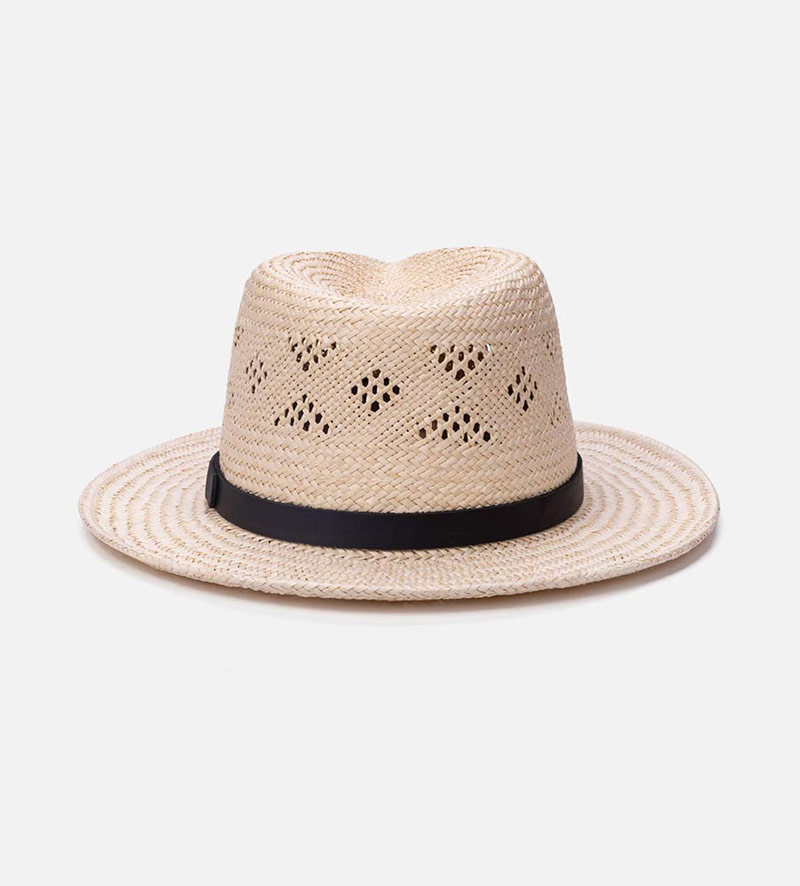 oblique view of cool straw hat