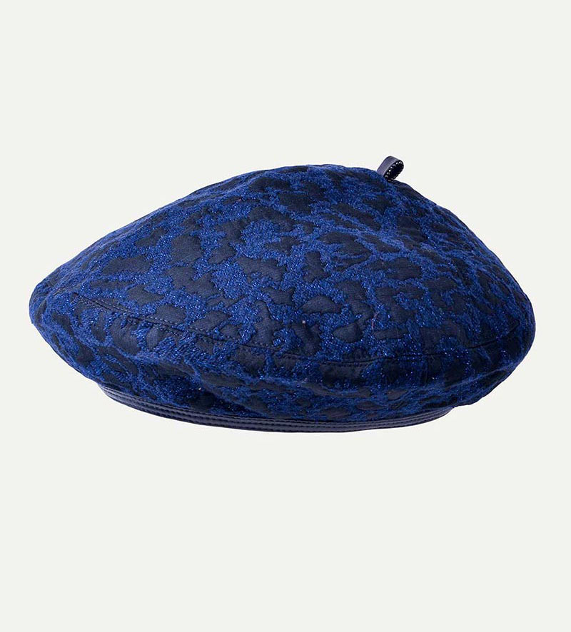 oblique view of womens beret