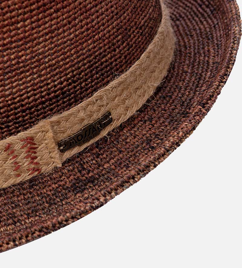 inside view of straw pork pie hat