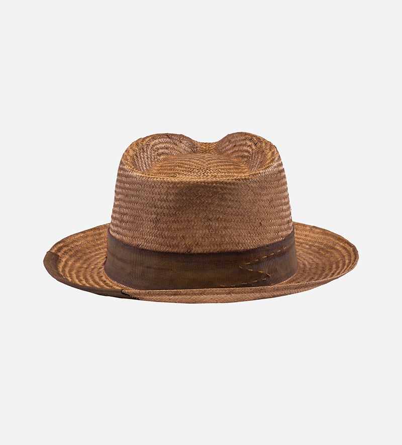back view of straw hat
