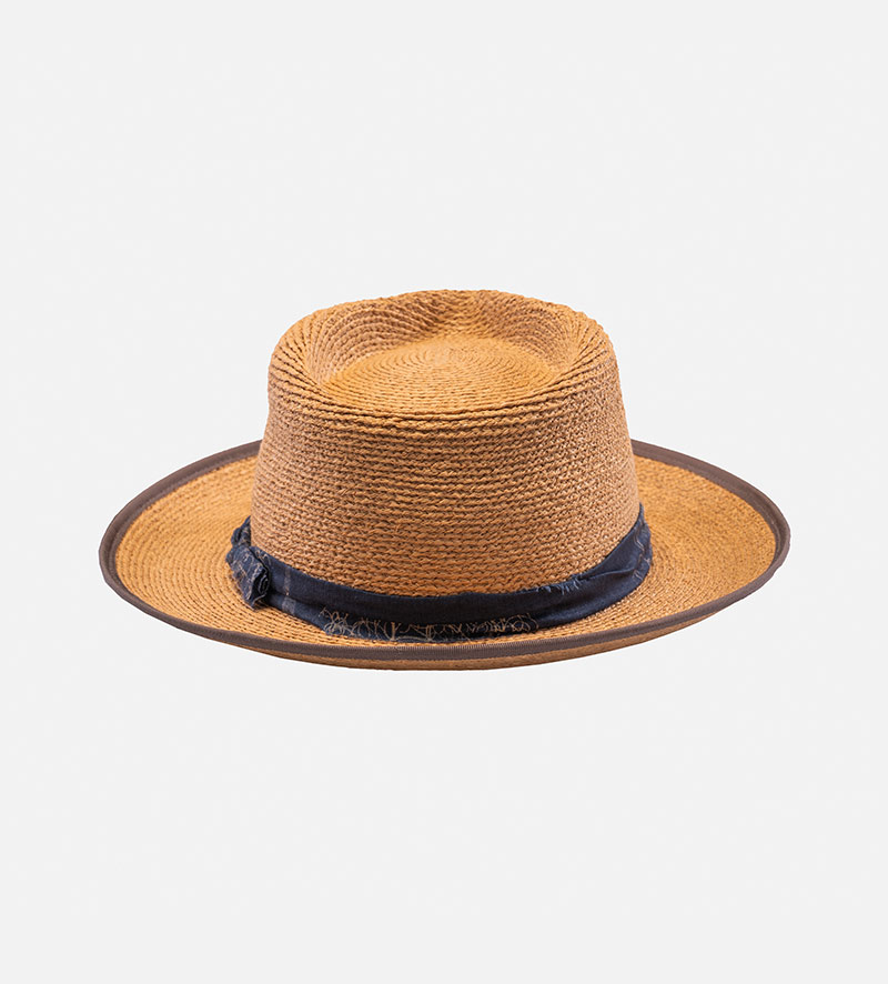 back view of straw fedora hat