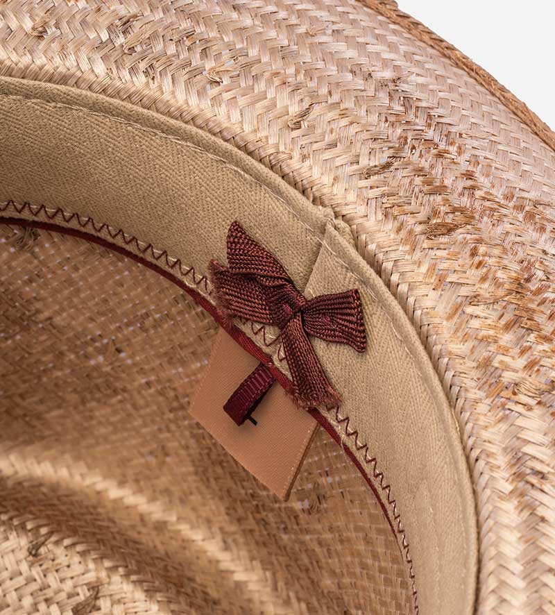 GOLDFINCH Hemp Straw Fedora Medium Brim Rosebrown