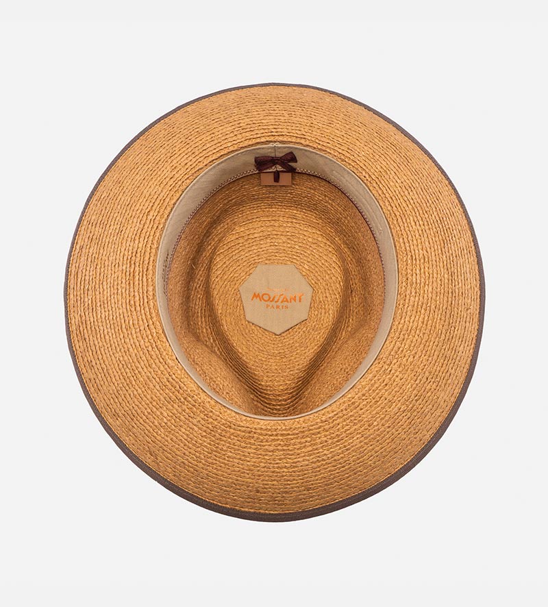 inside view of straw fedora hat