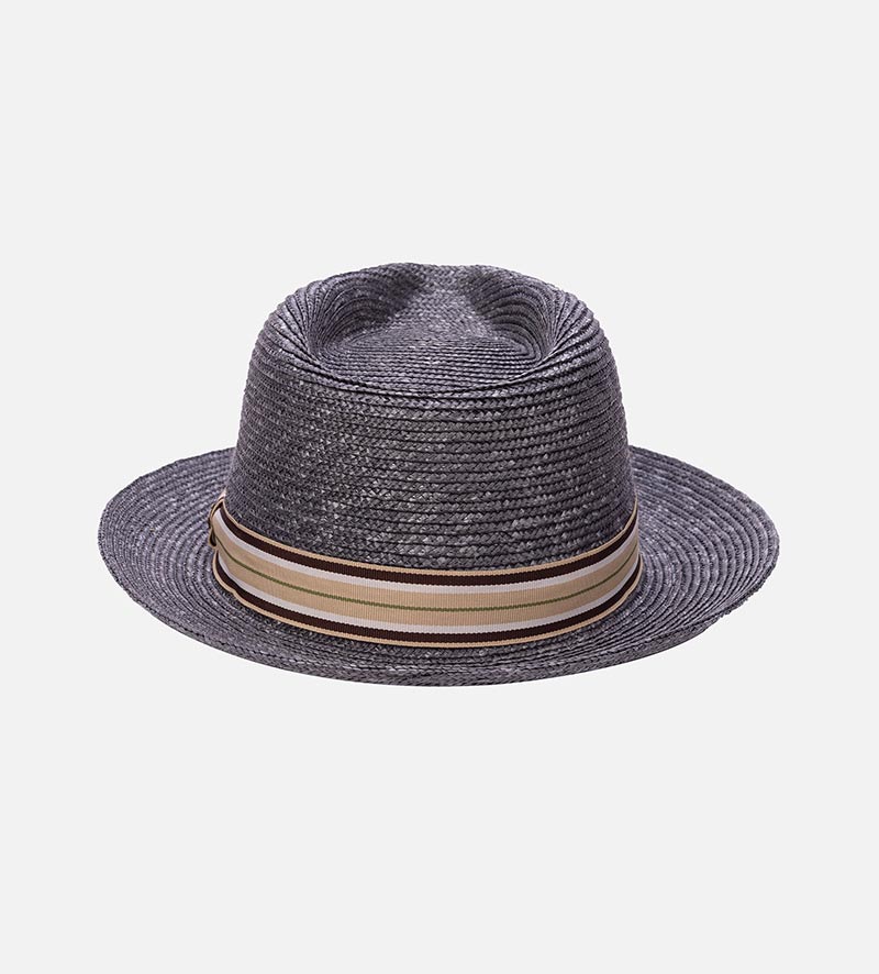 back view of straw fedora hat