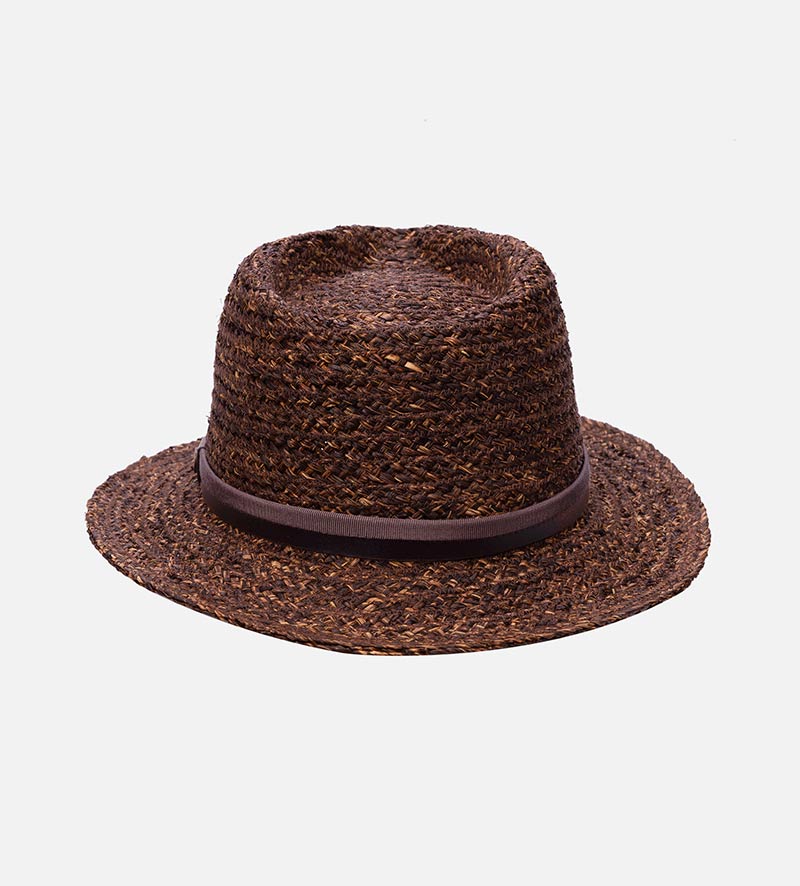 back view of straw fedora hat