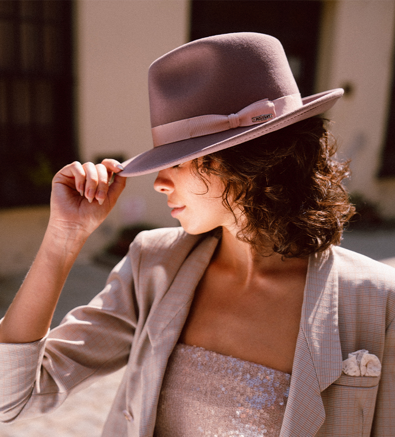 Wisley Fedora Felt Hat Mauve