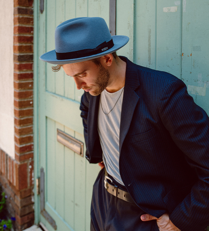 Wisley Fedora Felt Hat Goblin Blue