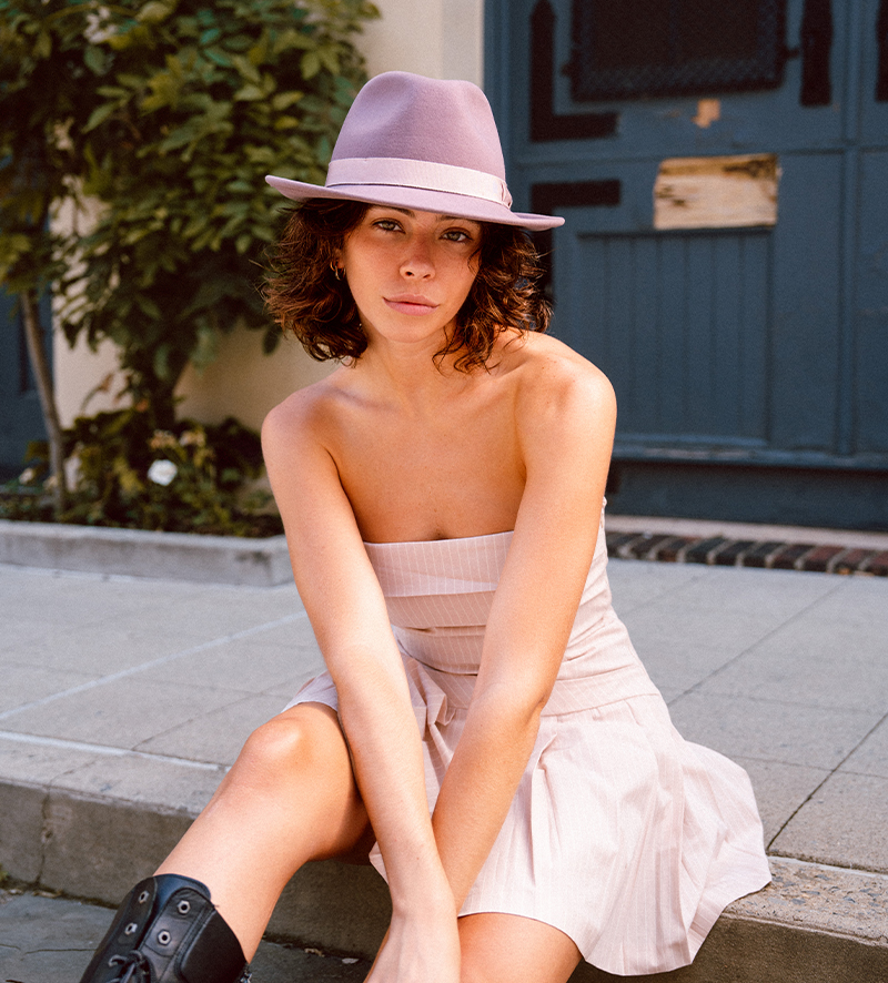 Wisley Fedora Felt Hat Mauve