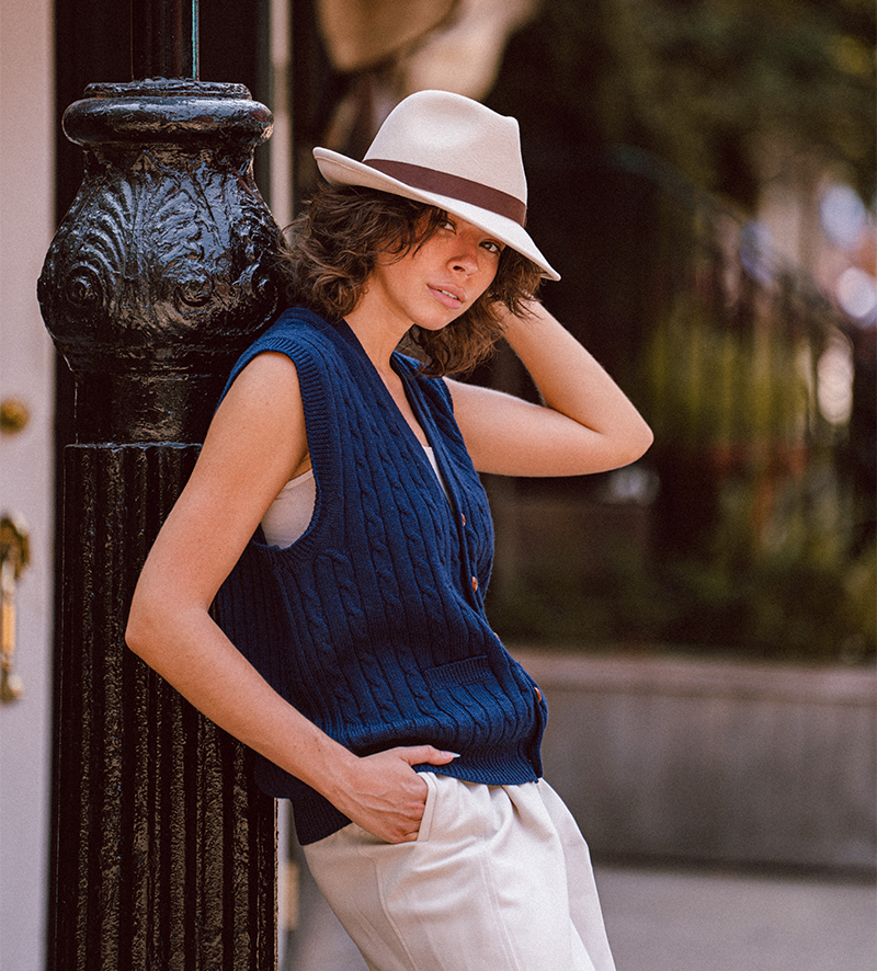 Wisley Fedora Felt Hat Bone White