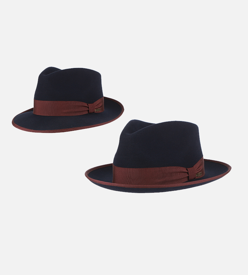 James Fedora Felt Hat Navy