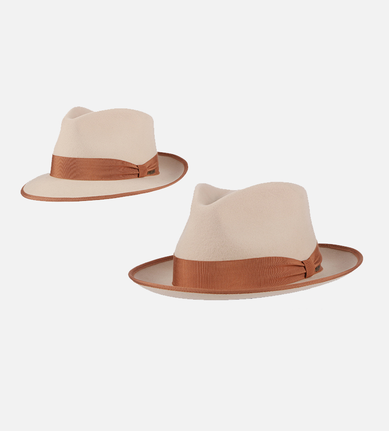 James Fedora Felt Hat Bone White