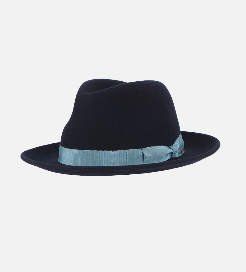 Wisley Fedora Felt Hat Navy