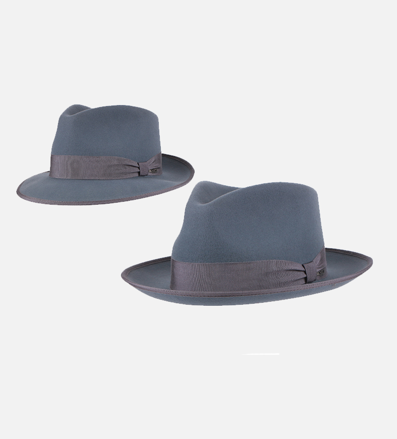 James Fedora Felt Hat Misty Blue