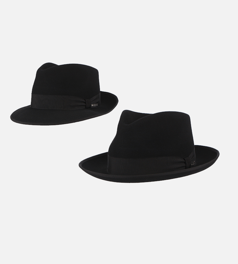 James Fedora Felt Hat Black