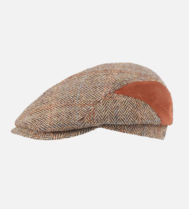 Fashion Lewis Harris Brown Tweed Flat Cap